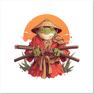 samurai frog Posters and Art